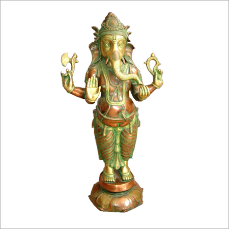 Copper Standing Ganesh Statues