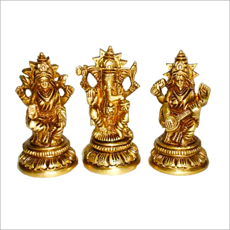 Laxmi Saraswati Ganesh Brass Statues
