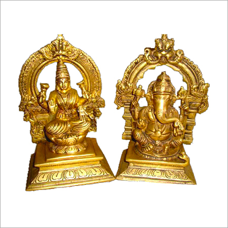 Religious Brass Lord Laxmi Ganesha Statue