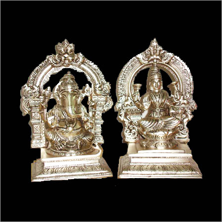 Silver Laxmi Ganesh Statues