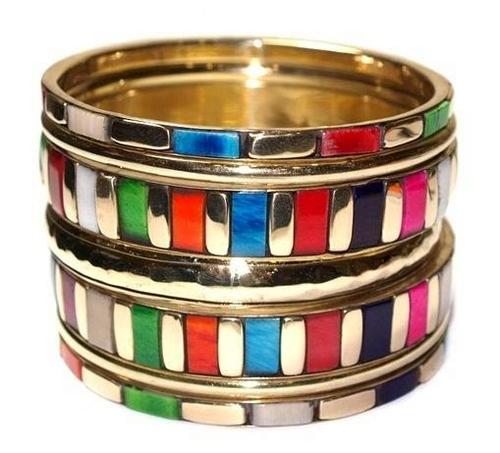 Multicolor Resin Bangle Set