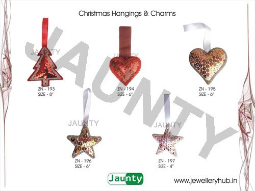 Christmas Hangings & Charms - Metal, Variable Size, Red | Decorative, Festive, Lightweight, Durable, Multiple Designs