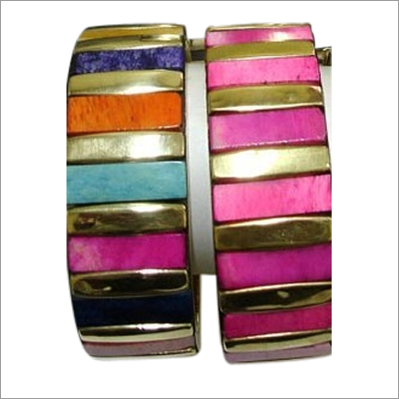 Bone Bangle with Brass