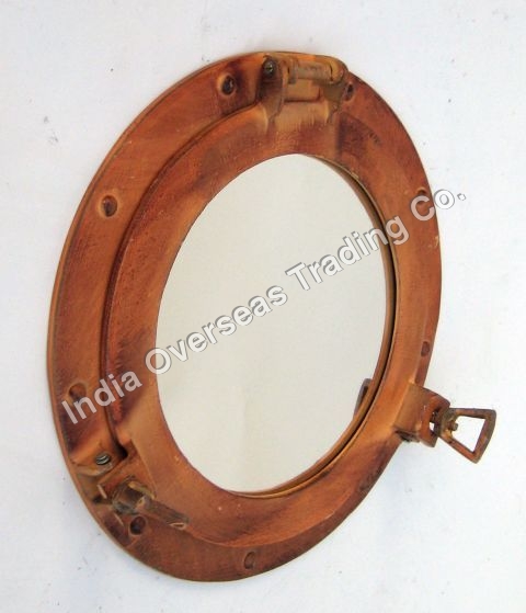 PORTHOLE MIRROR ALUMINUM 11"