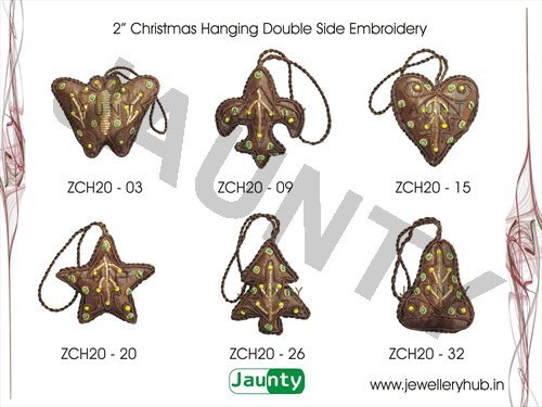 2' Christmas Hangings Double Side Embroidery