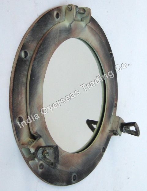 PORTHOLE MIRROR ALUMINUM 11"