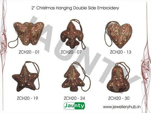 2' Christmas Hangings Double Side Embroidery