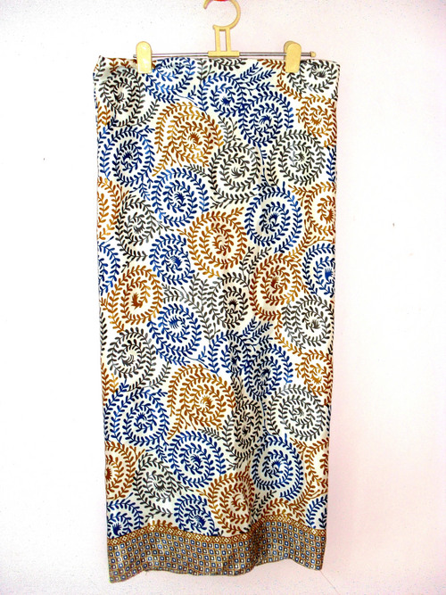 Scarves - Silk, 70x180 cm, Blue | Comfortable Feel, Durable Material, Soft Texture, Stylish Design, Unique Swirls Pattern, Versatile Accessory