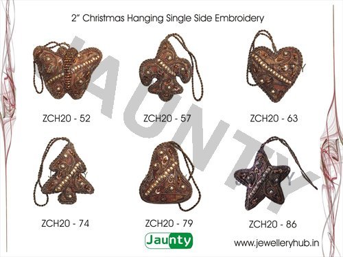 2' Christmas Hangings Single Side Embroidery