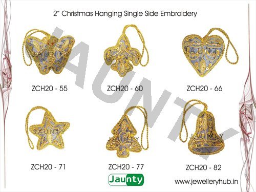 2' Christmas Hangings Single Side Embroidery