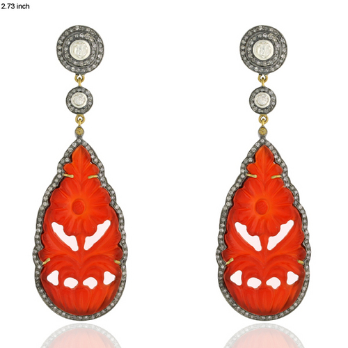 Diamond Designer Gemstone Gold Earrings