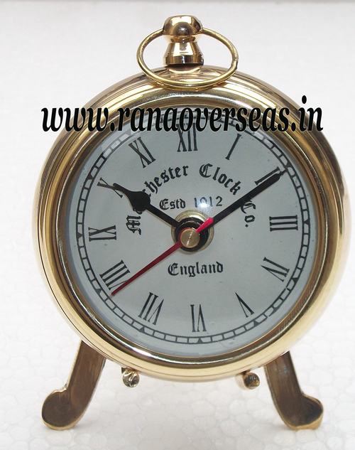 Golden Brass Metal Table Top Clock