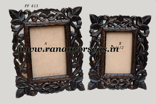 Wooden Carved Photo Frame In Mango Wood Case Binding