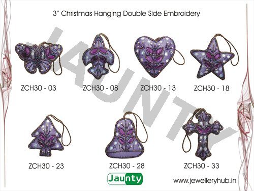 3' Christmas Hangings Double Side Embroidery