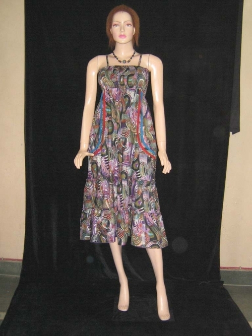 Ladies Beach Wear - Cotton Midi Sundress, Floral Pattern, Size S-XL | Comfortable Fit, Customizable, Durable Fabric, Stylish Design, Easy to Wear