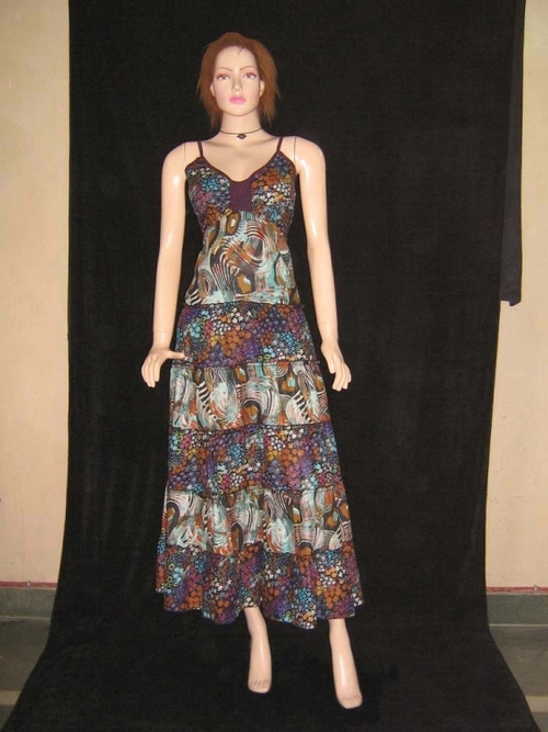 Ladies Printed Long Dress