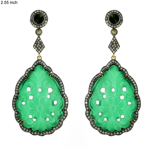 Pave Diamond Gold Earrings