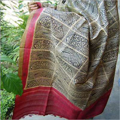 Light Golden Handcrafted Silk Stoles