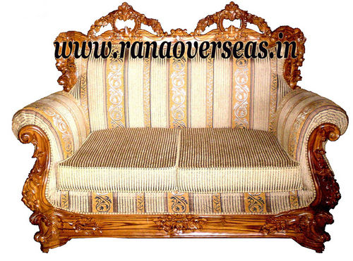 Wooden Two Seater Sofa Set