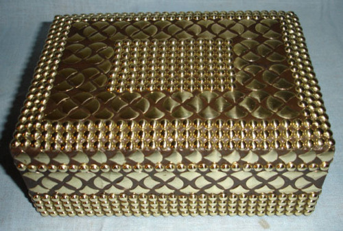 Brass Studded Wooden Jewelry Boxes
