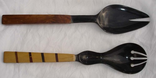 Horn Cuttlery - Wood and Metal, 20-25 cm, Black | Elegant Design, Durable, Comfortable Grip