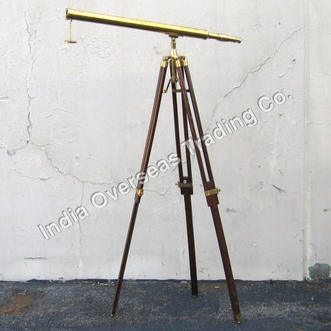 NAUTICAL BRASS TELESCOPE HARBOUR MASTER 38" - Brass, Wood, Gold, 20x Magnification, Long Range Marine Viewing
