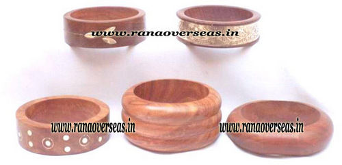 Wooden Bangles in Brass Fitting