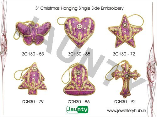 3' Christmas Hangings Single Side Embroidery