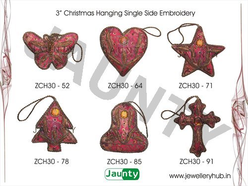 3' Christmas Hangings Single Side Embroidery