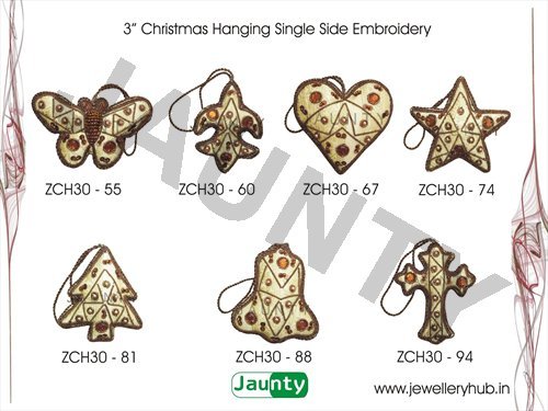 3' Christmas Hangings Single Side Embroidery