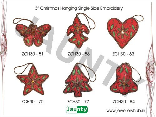 3' Christmas Hangings Single Side Embroidery