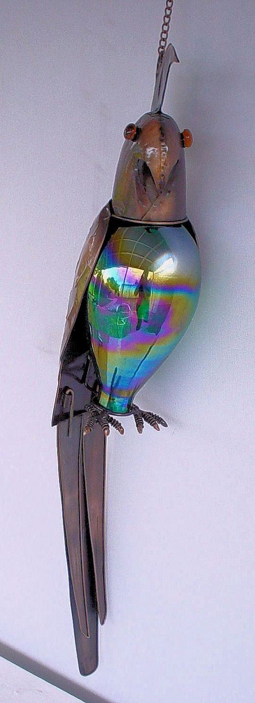 Wrought Iron Hanging Parrot