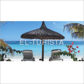 Megical Mauritius - Thatch 2-3m Diameter Brown | Beach Umbrella, UPF 50+ Shade, Tropical Relaxation
