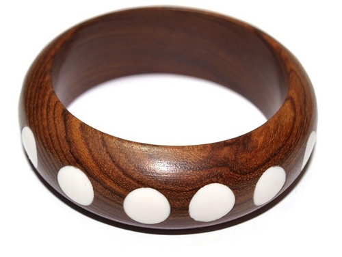 Wood Bangle - Wood, Bone, 70-80 mm Diameter, Brown | Handcrafted, Polished Finish, Stylish Durable Accessory