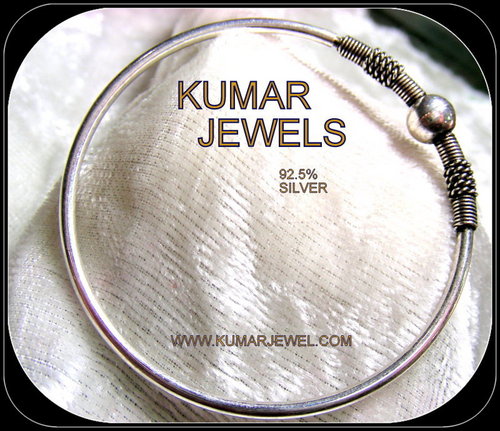 Bracelet - 92.5% Silver, 6-8 cm Diameter, Polished Finish | Simple Design, Girlish Style, Daily Wear, Calming Effect