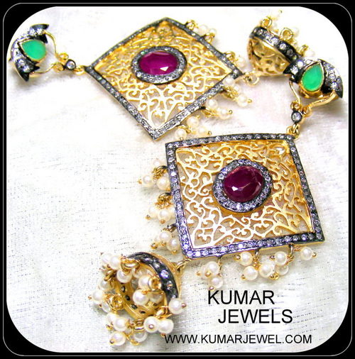 designer long earrings.