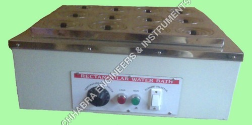 Water Bath Rectangular - Stainless Steel, 335x405x100mm (12 holes of 75mm dia.), Green | Thermostatic Control, 50 Watt, 220-240 Volt A.C.