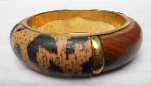 Wood Leather Join Bangles