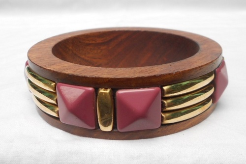 Resin Studded Wooden Bangles