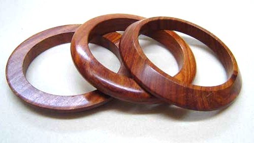 Wooden Bangle Set - Wood, Brown, 3 Pieces | Stylish, Durable, Lightweight, Handcrafted, Smooth Finish