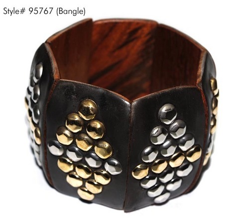 Studded Wooden Bracelets