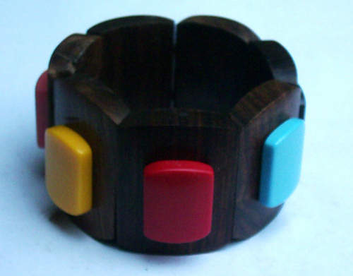 Resin Studded Wooden Bracelets