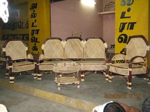 Cane Sofa Sets - Wood & Fabric, Beige, Seating Capacity 5+ | Elegant Design, Durable Frame, Comfortable Seating, Easy Cleaning