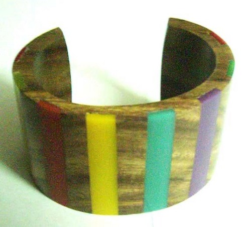 Resin Studded Wood Cuff