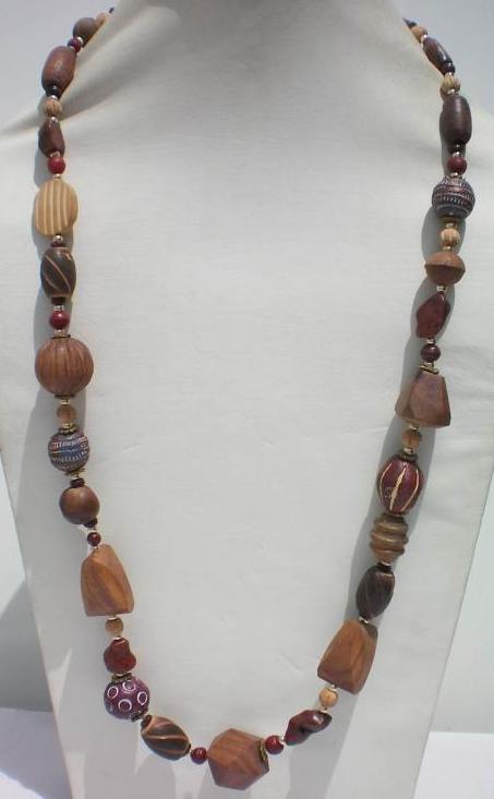 Beaded Wooden Necklace