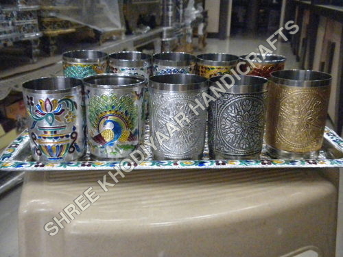Serving Tray With Glass Set