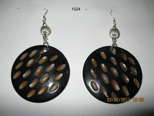 Horn Carved Earrings