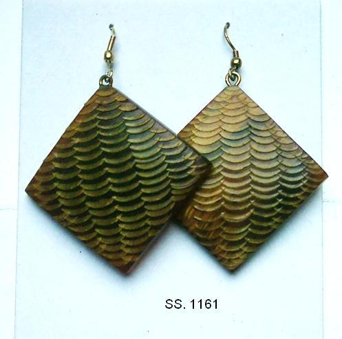 Horn Carved Earrings