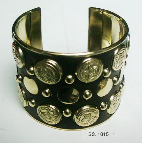 Brass Studded Cuff - Brass, 60x50 Mm, Gold | Stylish Design, Durable Brass, Handcrafted Detail