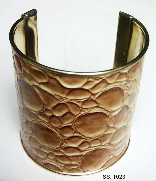 Brass Leather Cuff